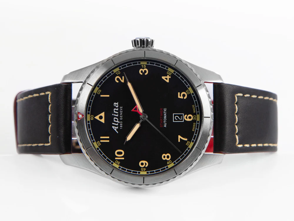 Alpina Startimer Pilot Automatic Watch,41 mm, Black, Day, AL-525BBG4S26 - Image 7