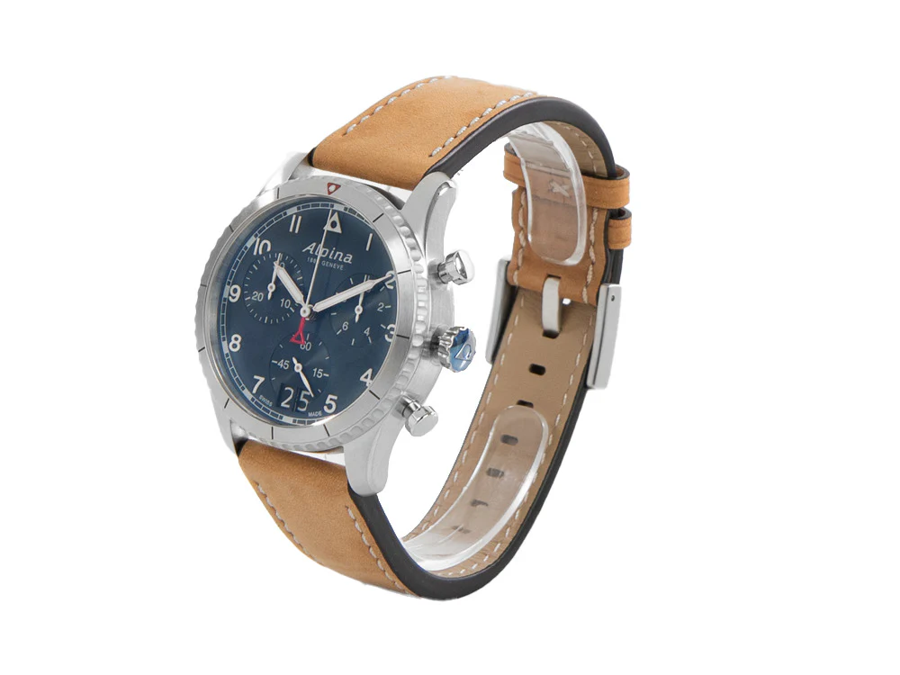 Alpina Startimer Pilot Quartz Watch, 41 mm, Blue, Day, AL-372NW4S26 - Image 4