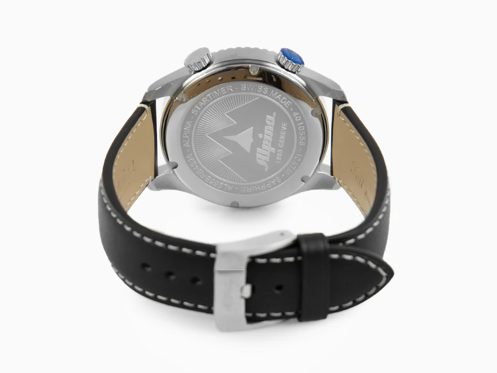Alpina Startimer Pilot Quartz Worldtimer Watch, 41 mm, Black, Day, AL-255BRB4S26 - Image 3