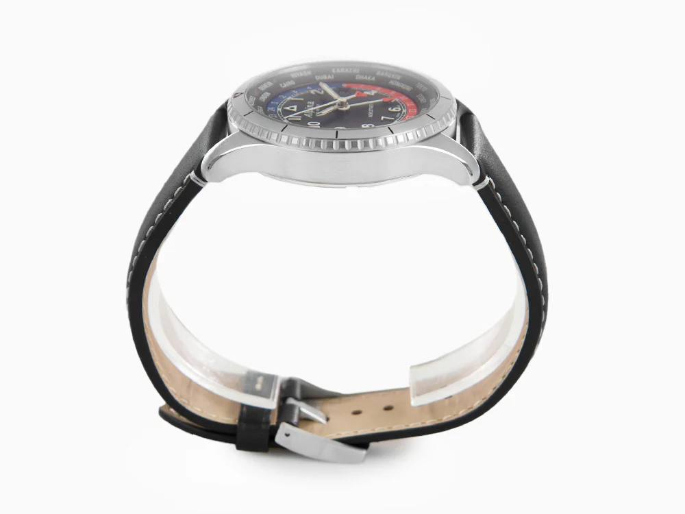 Alpina Startimer Pilot Quartz Worldtimer Watch, 41 mm, Black, Day, AL-255BRB4S26 - Image 6