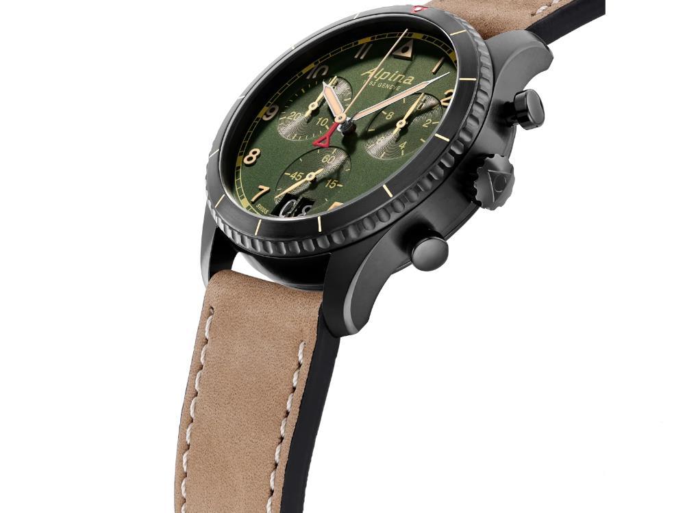 Alpina Startimer Quartz Watch, 41 mm, Green, Day, AL-372GR4FBS26 - Image 4