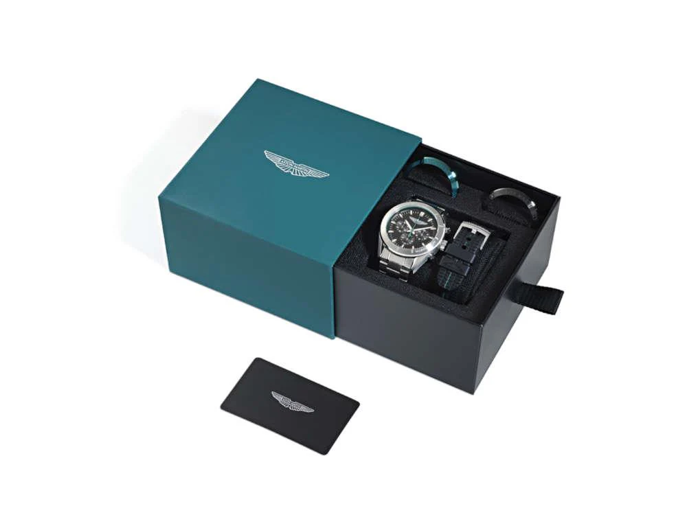 Aston Martin Icon BST Quartz Watch, Black, 45 mm, Chronograph, MTIB1F501 - Image 9