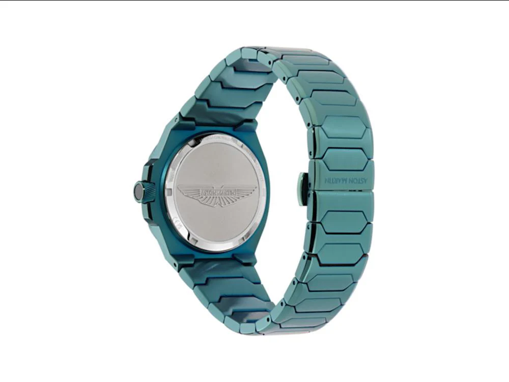 Aston Martin Icon GPQ Quartz Watch, Recycled Steel, Black, 42 mm, MTIG2S606 - Image 4