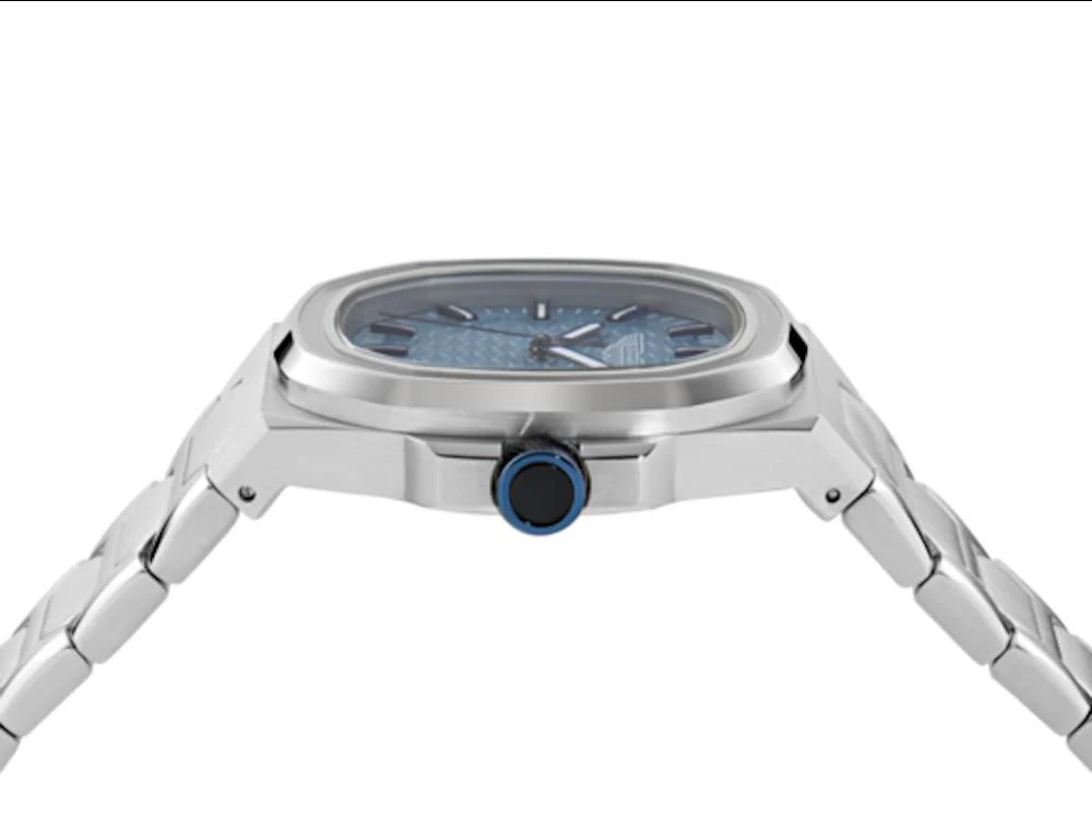 Aston Martin Icon GPQ Quartz Watch, Recycled Steel, Blue, 42 mm, MTIG2S605 - Image 3