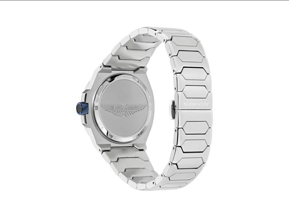 Aston Martin Icon GPQ Quartz Watch, Recycled Steel, Blue, 42 mm, MTIG2S605 - Image 4