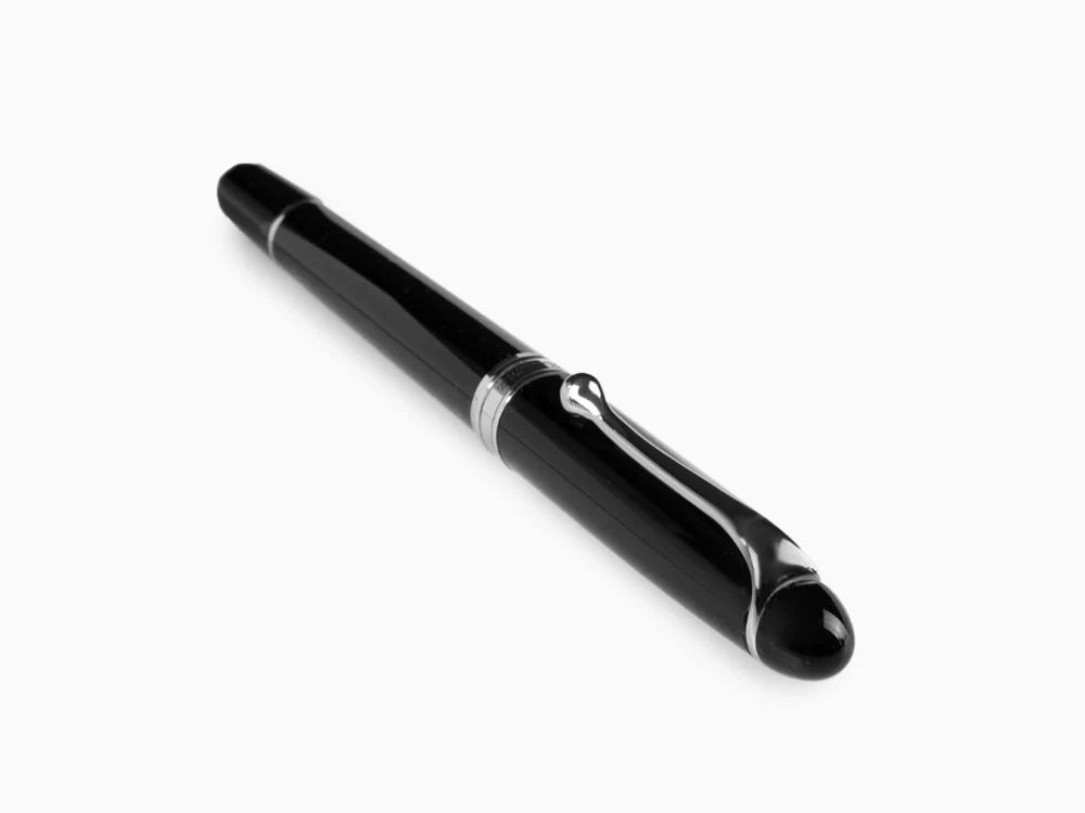 Aurora 88 Small Fountain Pen, Black Resin, Chrome trim, 810C - Image 4