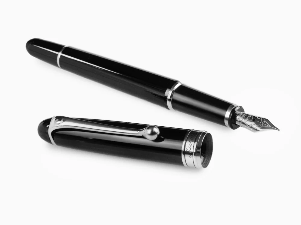 Aurora 88 Small Fountain Pen, Black Resin, Chrome trim, 810C - Image 7