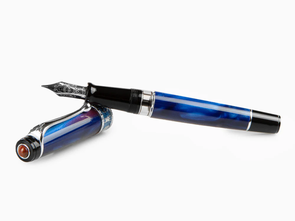 Aurora America Fountain Pen, Limited Ed., Marbled resin, Chrome trims - Image 8