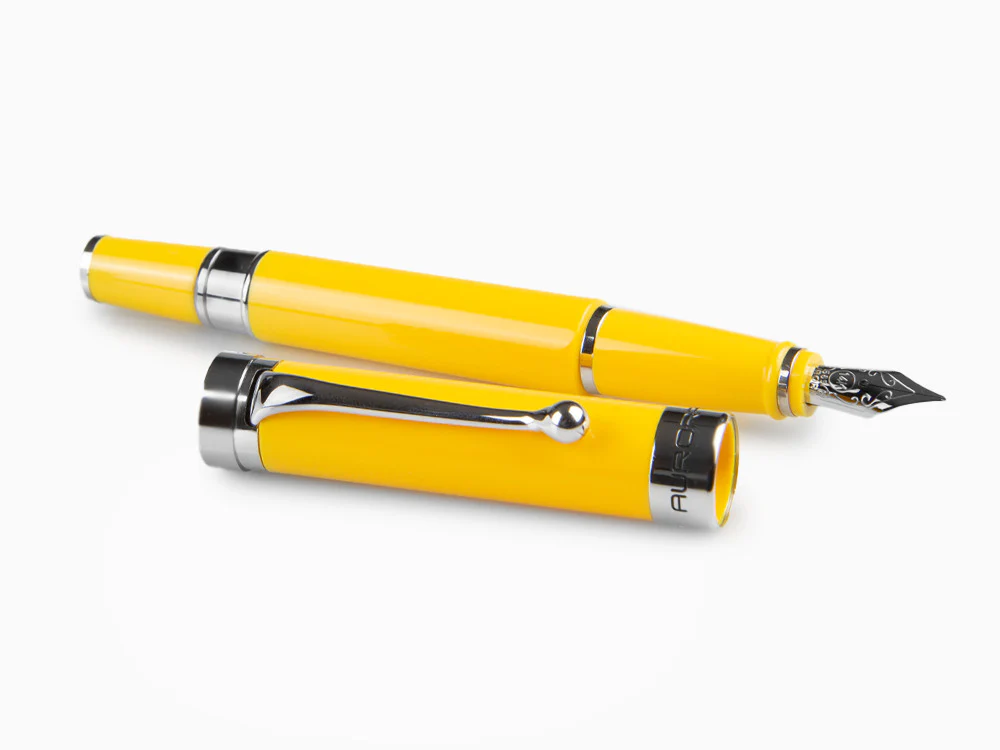 Aurora EDO Fountain Pen, Resin, Chrome Trim, Yellow, O11-Y - Image 5