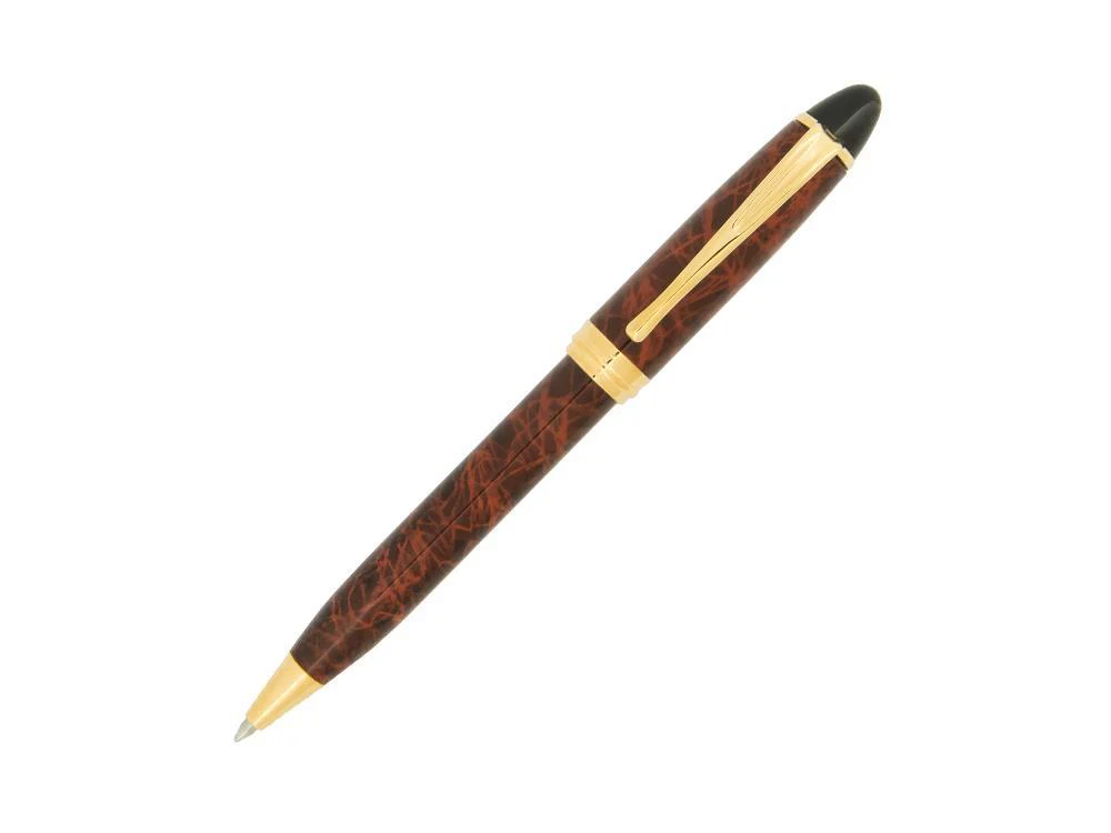 Aurora Ipsilon Ballpoint pen, Brown Lacquer, Gold trim, B33T - Image 2