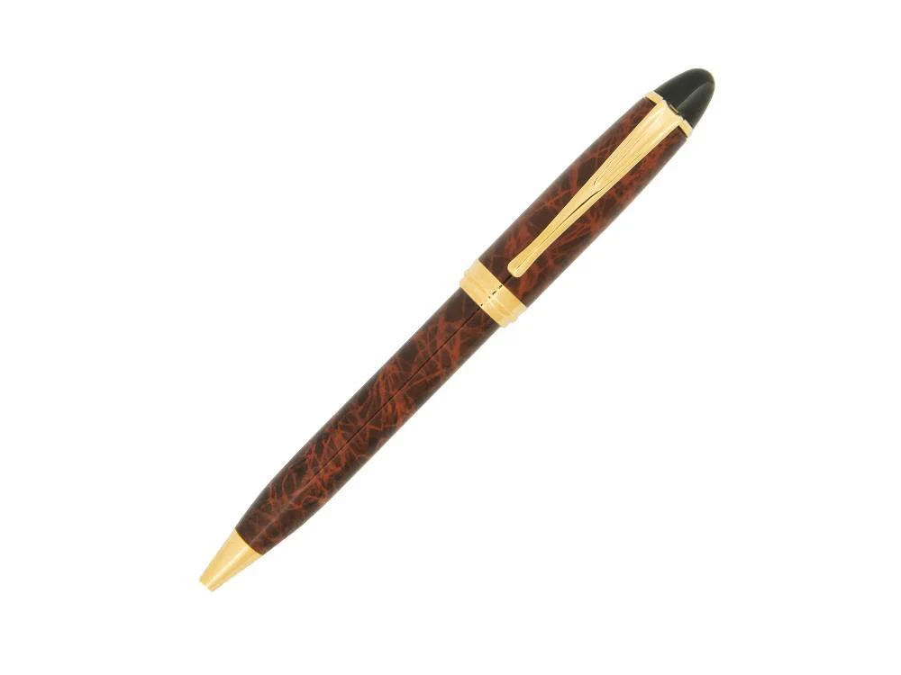 Aurora Ipsilon Ballpoint pen, Brown Lacquer, Gold trim, B33T - Image 3