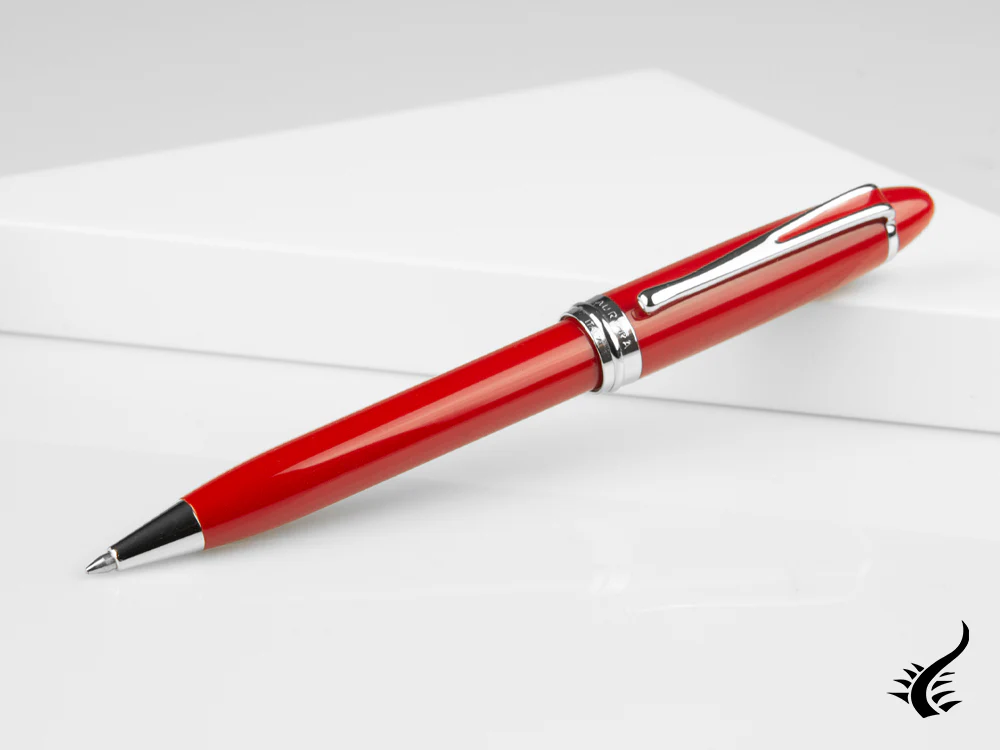 Aurora Ipsilon Ballpoint pen, Red Resin, Chrome trim, B32CR - Image 2