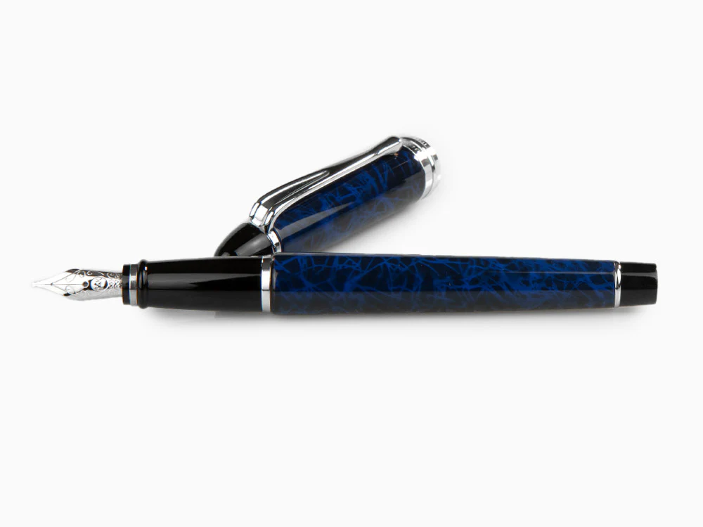 Aurora Ipsilon Blue Night Fountain Pen, Lacquer, Blue, Chrome, B13-CB - Image 7