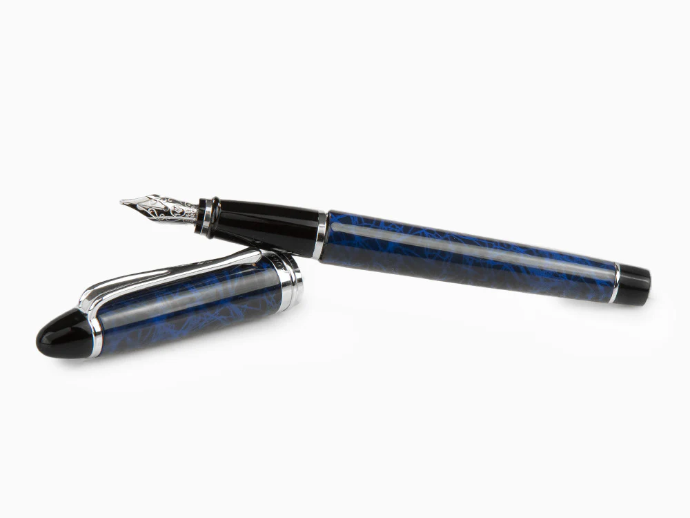 Aurora Ipsilon Blue Night Fountain Pen, Lacquer, Blue, Chrome, B13-CB - Image 8