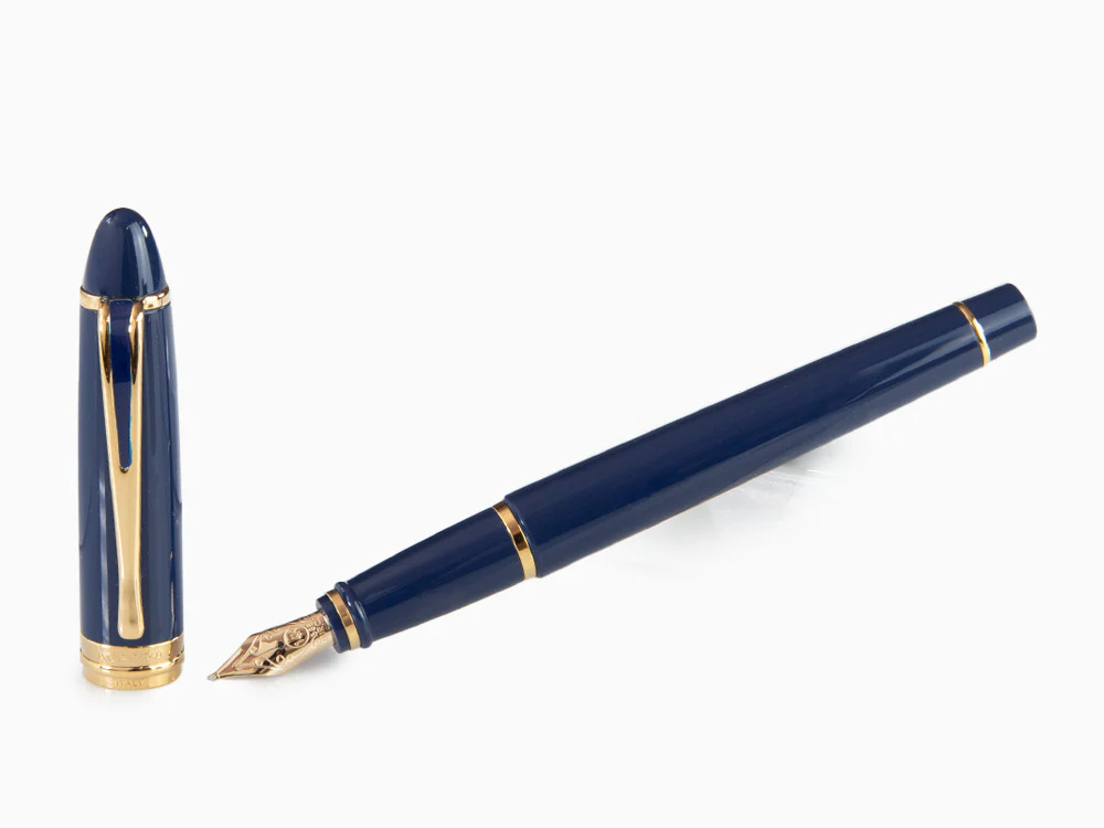 Aurora Ipsilon De Luxe Fountain Pen Blue Resin B12B - Image 2