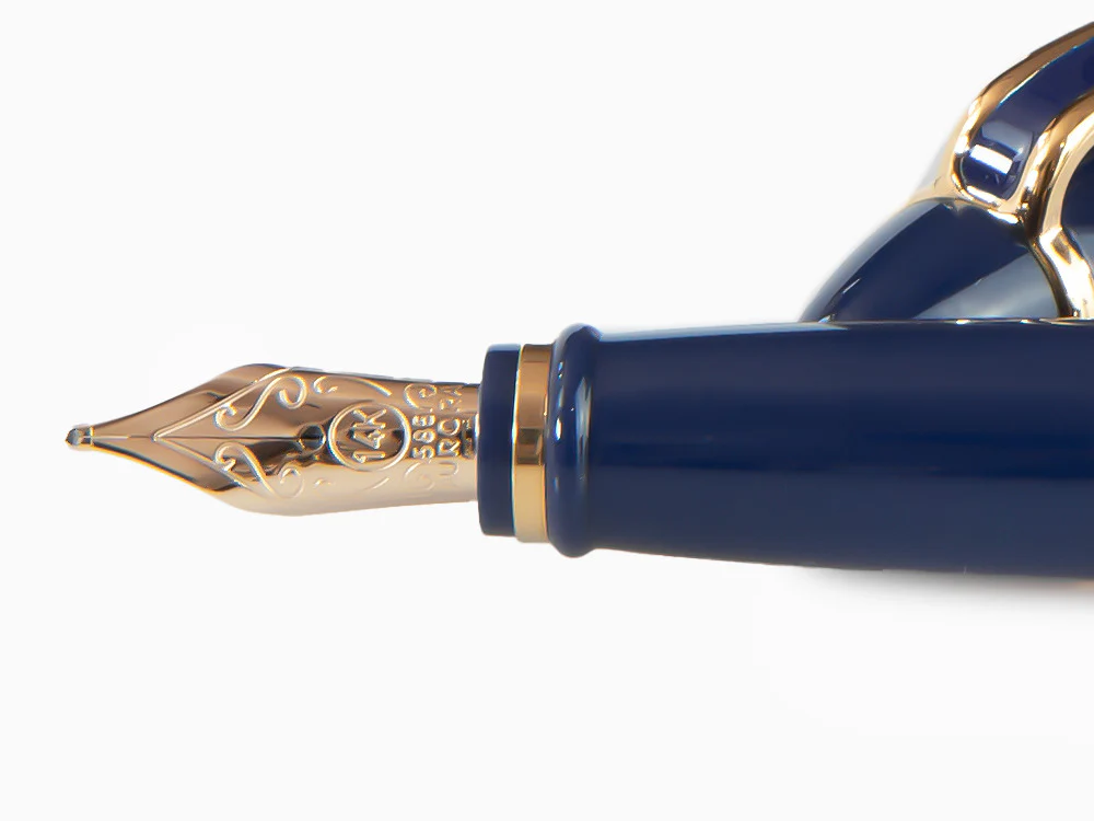 Aurora Ipsilon De Luxe Fountain Pen Blue Resin B12B - Image 5
