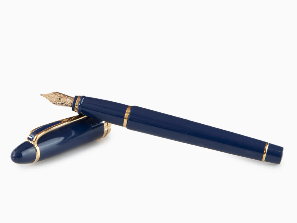 Aurora Ipsilon De Luxe Fountain Pen Blue Resin B12B - Image 8