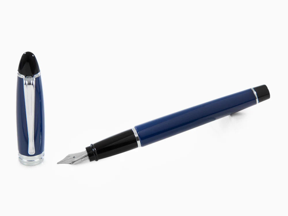 Aurora Ipsilon Fountain Pen, Resin, Blue, Rhodium trim, B11-CB - Image 2