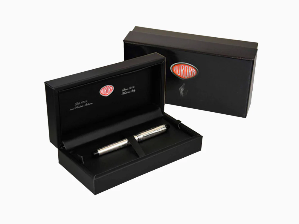 Aurora Ipsilon Full Metal Black Fountain Pen, Ruthenium, B16-RQ - Image 10