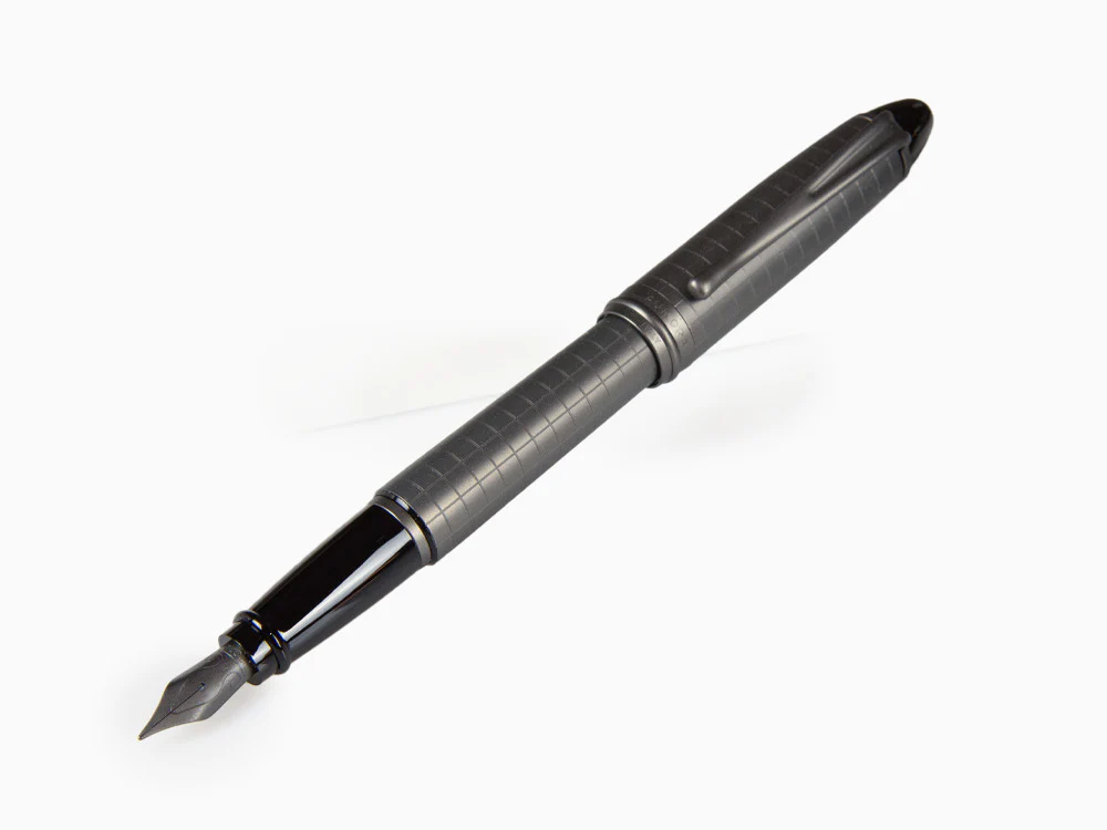 Aurora Ipsilon Full Metal Black Fountain Pen, Ruthenium, B16-RQ - Image 4