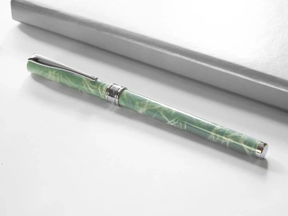 Aurora Magellano Fountain Pen, Lacquer, Chrome Trim, Blue, A18CA - Image 3