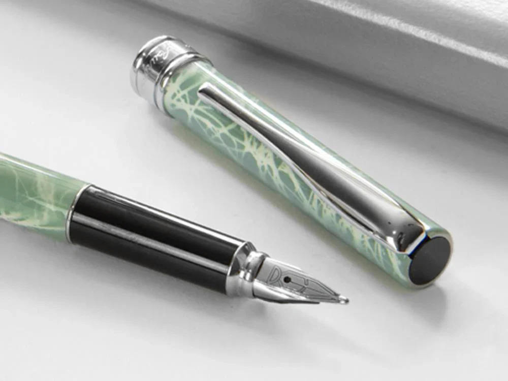 Aurora Magellano Fountain Pen, Lacquer, Chrome Trim, Blue, A18CA - Image 5