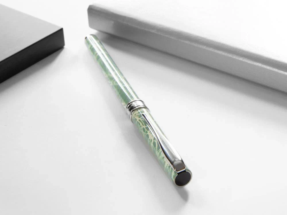 Aurora Magellano Fountain Pen, Lacquer, Chrome Trim, Blue, A18CA - Image 6