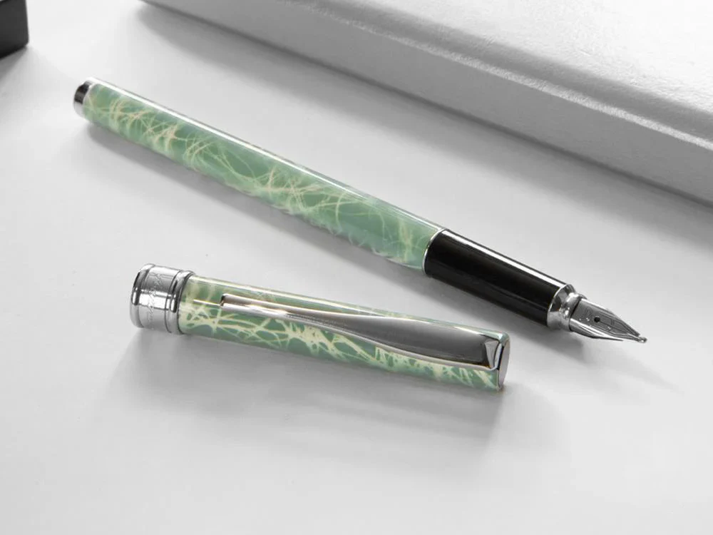 Aurora Magellano Fountain Pen, Lacquer, Chrome Trim, Blue, A18CA - Image 7