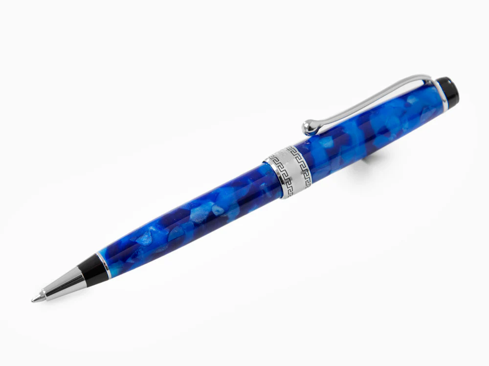 Aurora Optima Ballpoint pen, Auroloide, Blue, Chrome Trim, 998-CBA - Image 2