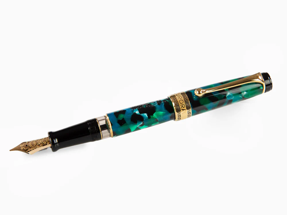 Aurora Optima Fountain Pen, Auroloide, Green, Gold plated, 996V - Image 3