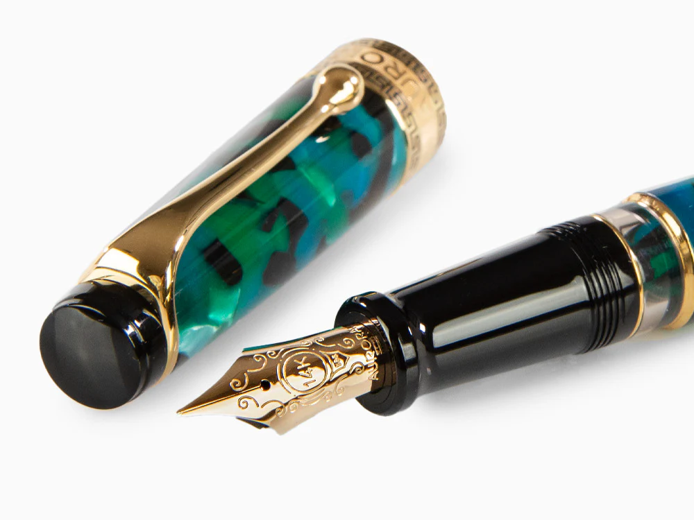 Aurora Optima Fountain Pen, Auroloide, Green, Gold plated, 996V - Image 4