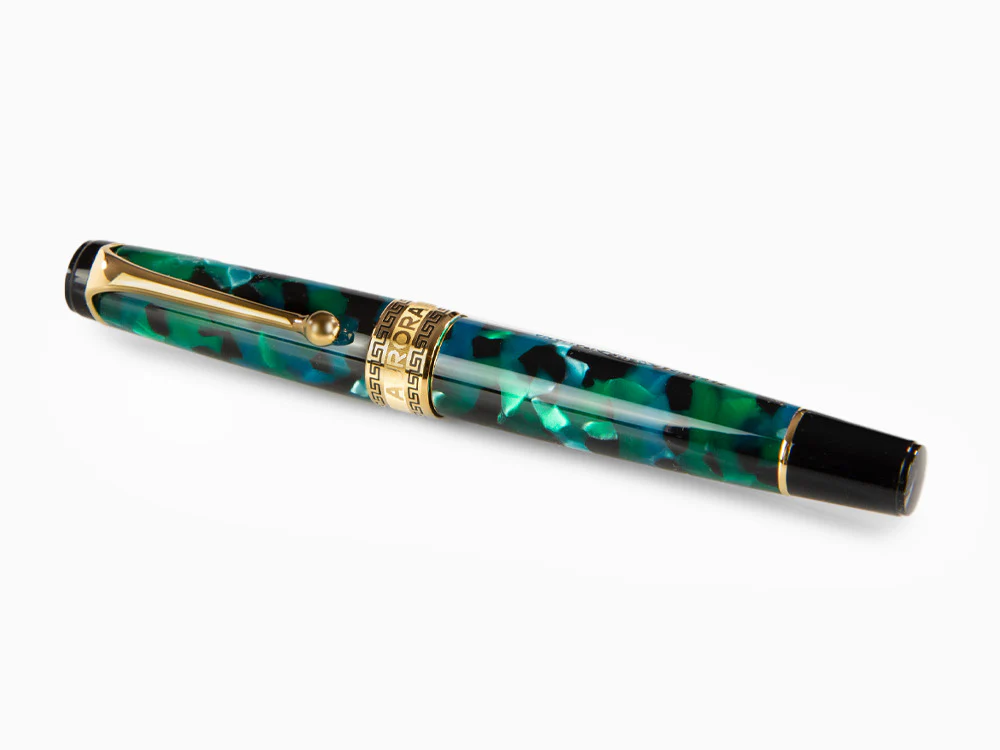 Aurora Optima Fountain Pen, Auroloide, Green, Gold plated, 996V - Image 7