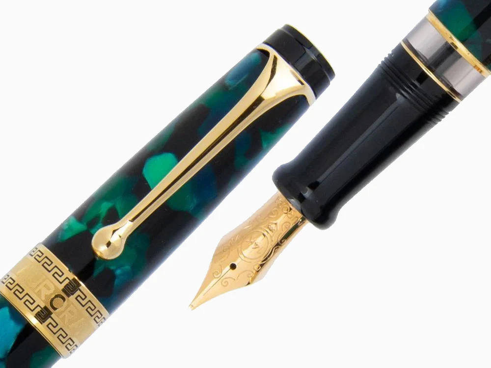 Aurora Optima Fountain Pen, Auroloide, Green, Gold plated, 996V - Image 8