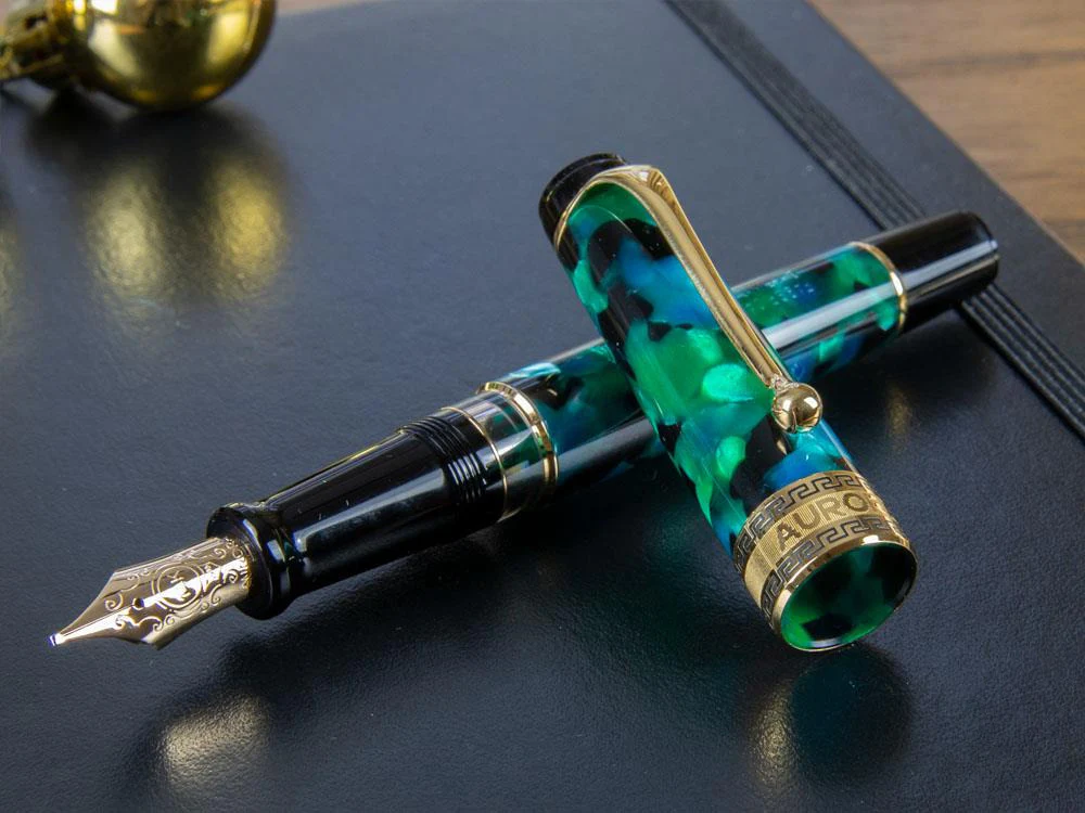 Aurora Optima Fountain Pen, Auroloide, Green, Gold plated, 996V - Image 9