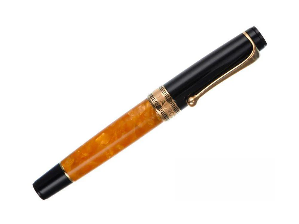 Aurora Optima O' Sole Mio Rollerball pen, Auroloide, Orange, Rose Gold, 975-NAO - Image 2