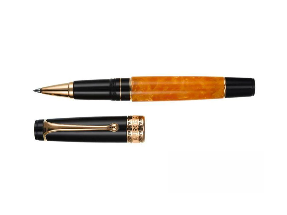 Aurora Optima O' Sole Mio Rollerball pen, Auroloide, Orange, Rose Gold, 975-NAO - Image 4