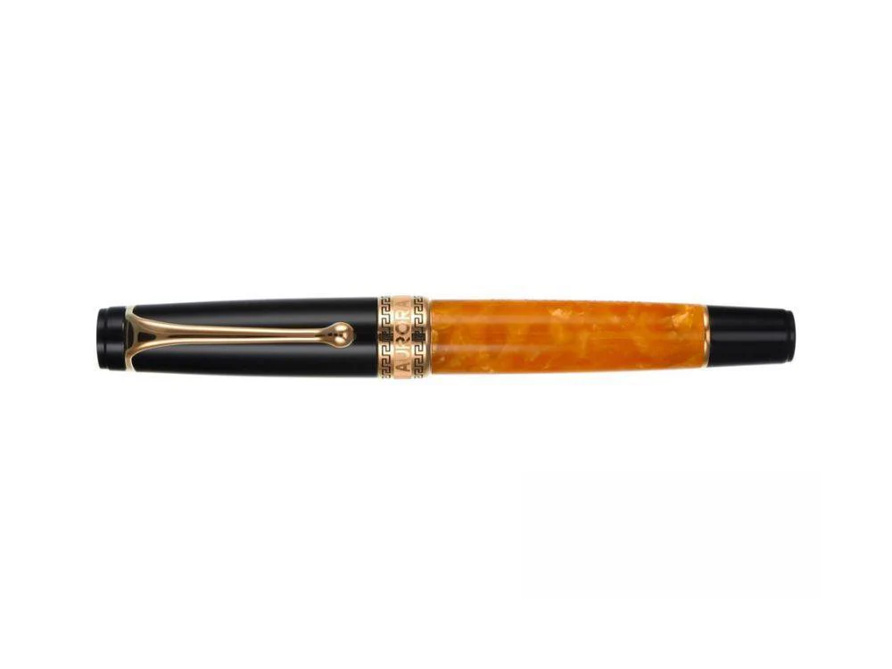 Aurora Optima O' Sole Mio Rollerball pen, Auroloide, Orange, Rose Gold, 975-NAO - Image 6