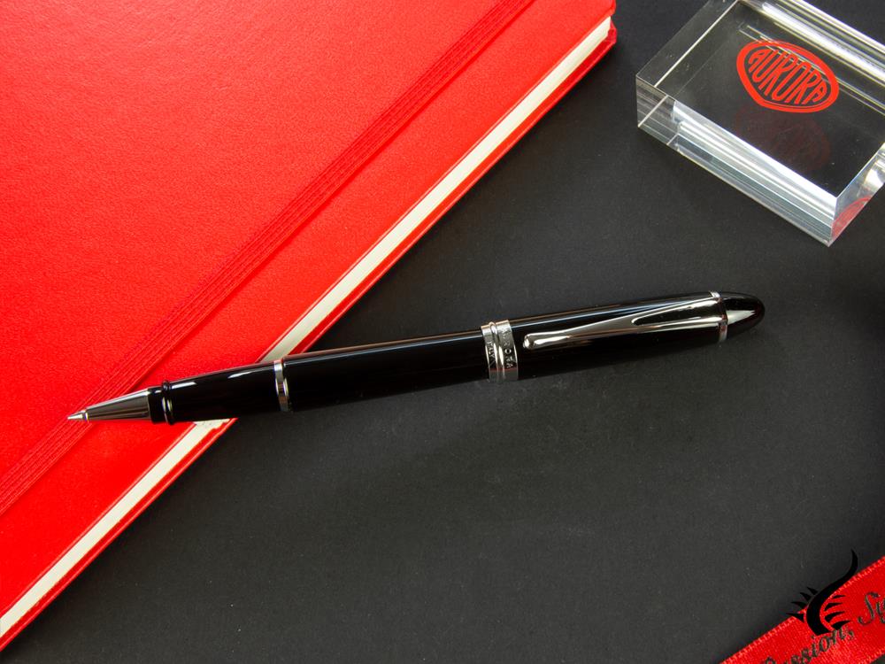 Aurora Roller Pen Ipsilon De Luxe - Black Resin & Chrome - B72C - Image 4