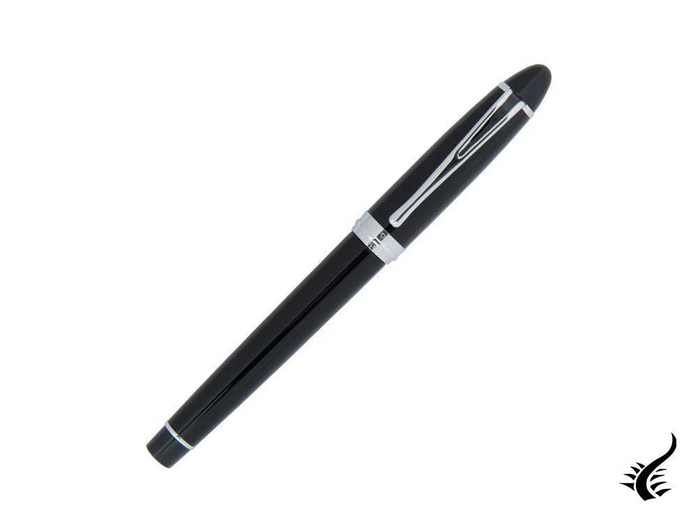 Aurora Roller Pen Ipsilon De Luxe - Black Resin & Chrome - B72C - Image 9