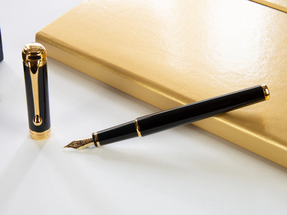 Aurora Talentum Finesse Fountain Pen, Resin, Gold trim, Black, D13-DN - Image 4
