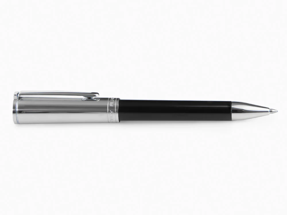 Aurora TU Ballpoint Pen - Black Resin - Chromed - T31CN - Image 4
