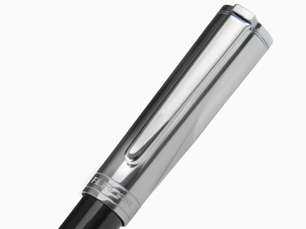Aurora TU Ballpoint Pen - Black Resin - Chromed - T31CN - Image 8