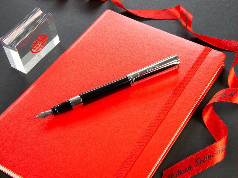 Aurora TU Fountain Pen, Resin, Chrome Trim, Black, T11CN - Image 4