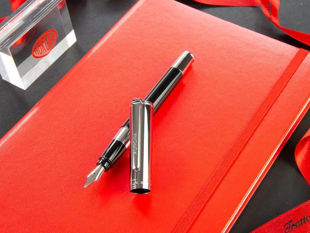 Aurora TU Fountain Pen, Resin, Chrome Trim, Black, T11CN - Image 7