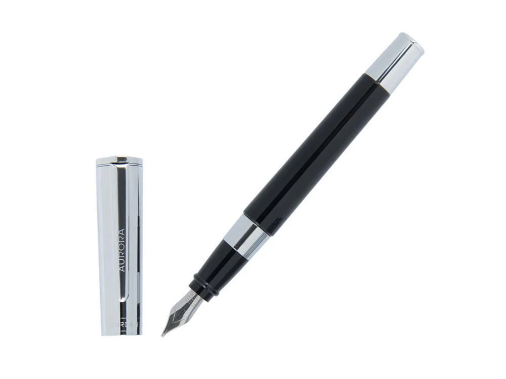 Aurora TU Fountain Pen, Resin, Chrome Trim, Black, T11CN - Image 8
