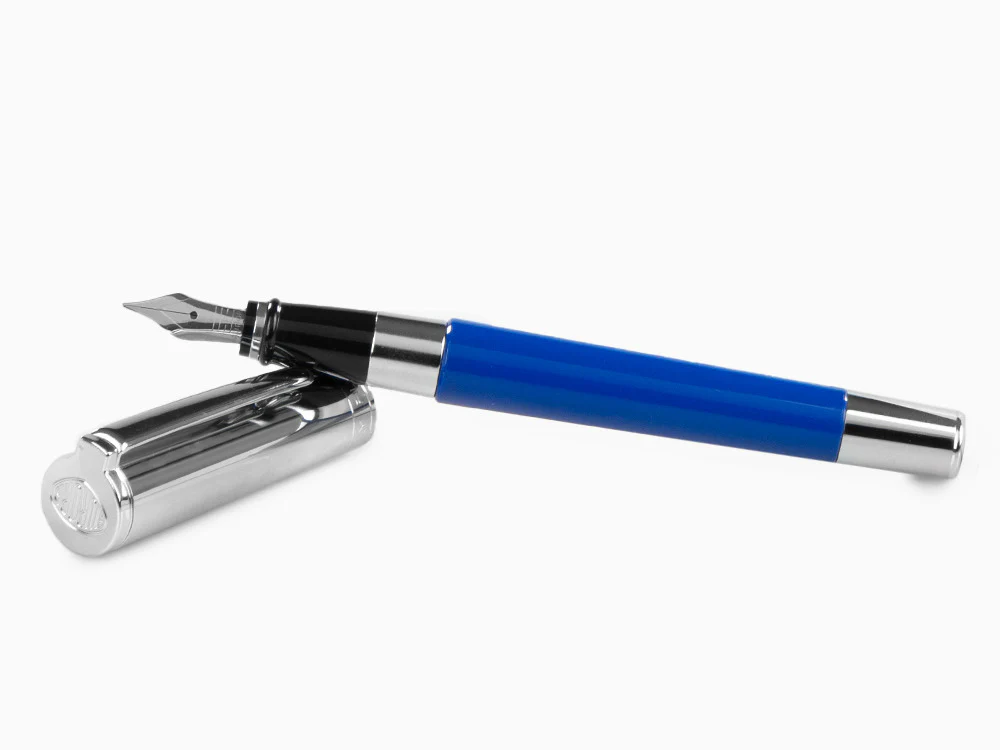 Aurora TU Fountain Pen, Resin, Chrome Trim, Blue, T11CB - Image 8