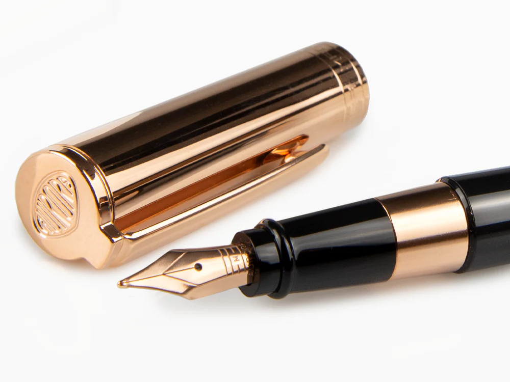 Aurora TU Fountain Pen, Resin, Rose Gold PVD, Black, T11CPN - Image 5