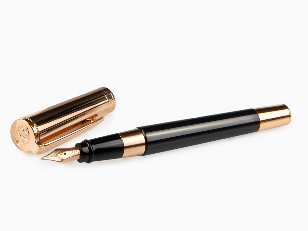 Aurora TU Fountain Pen, Resin, Rose Gold PVD, Black, T11CPN - Image 6