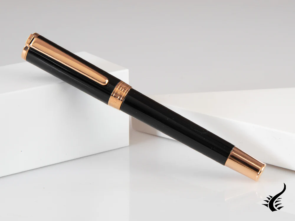 Aurora TU Fountain Pen, Resin, Rose Gold PVD, Black, T11PN - Image 3