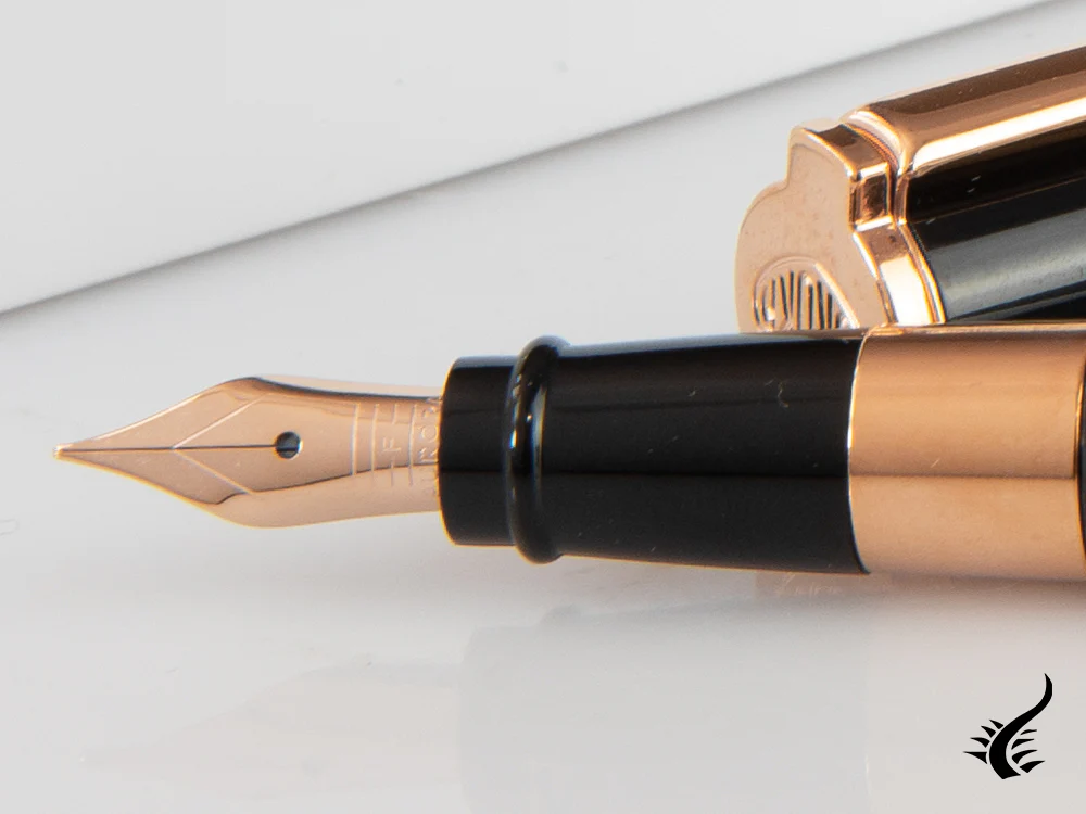 Aurora TU Fountain Pen, Resin, Rose Gold PVD, Black, T11PN - Image 5